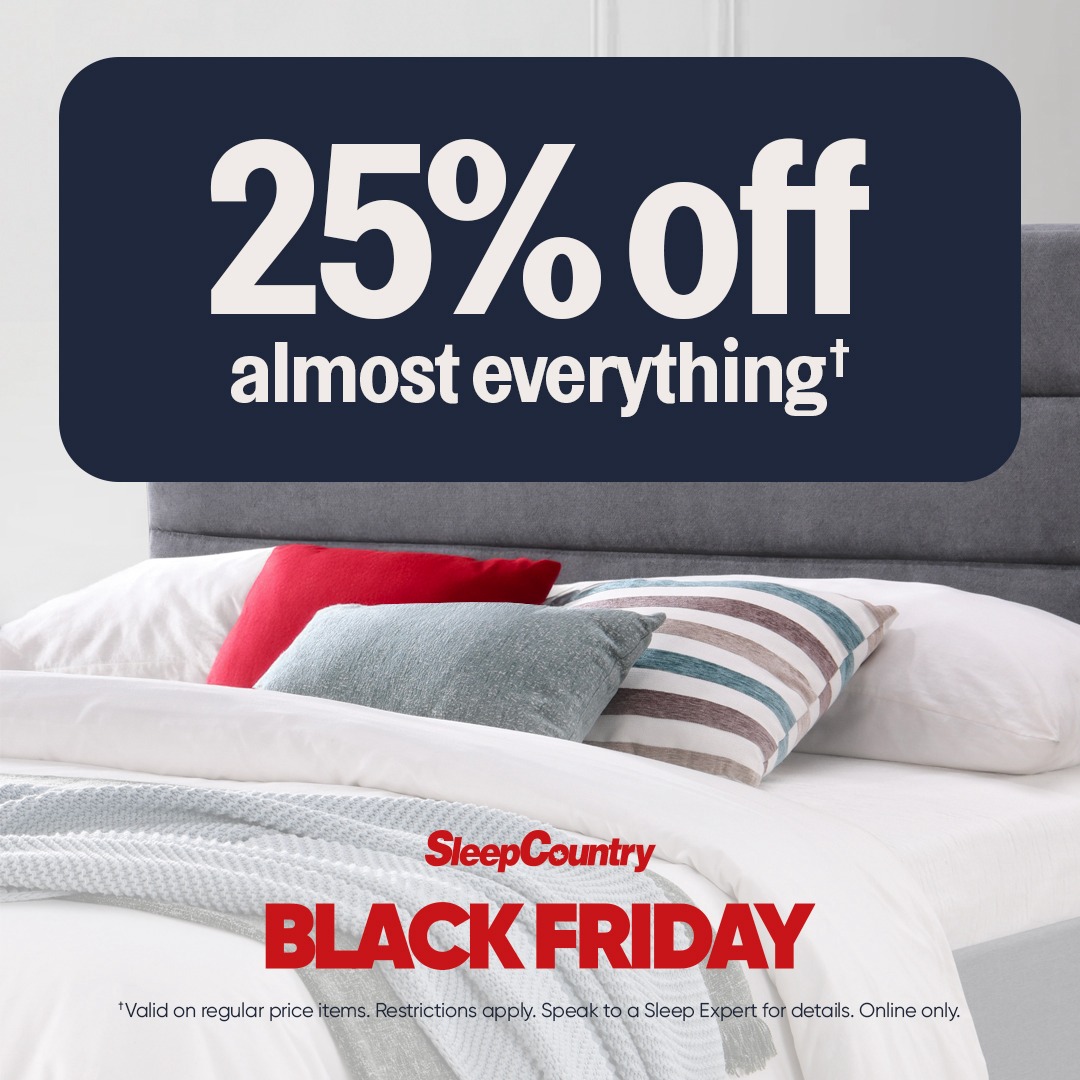 Sleep Country 25% off almost everything icon