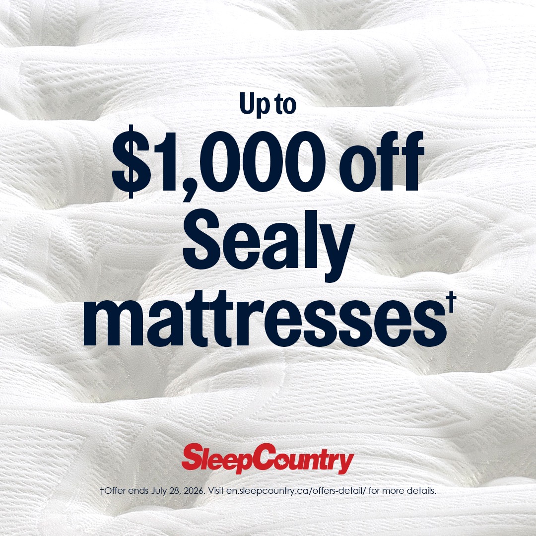 Up to $1000 off Sealy mattresses icon